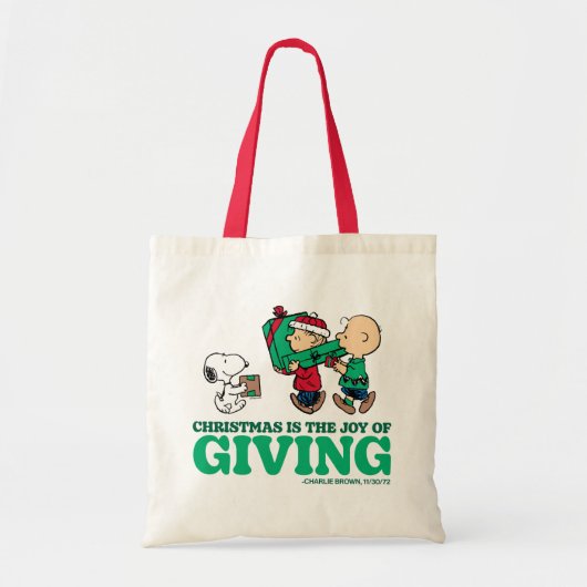 Peanuts | Kerstmis is de vreugde van het geven Tote Bag (Voorkant)