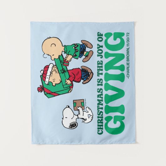 Peanuts | Kerstmis is de vreugde van het geven Wandkleed (Voorkant)