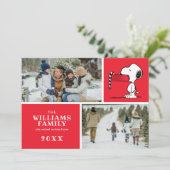 Peanuts Kerstmis Snoopy Familie Fotocollage Feestdagenkaart (Staand voorkant)