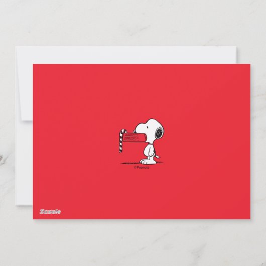 Peanuts Kerstmis Snoopy Familie Fotocollage Feestdagenkaart (Achterkant)