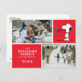 Peanuts Kerstmis Snoopy Familie Fotocollage Feestdagenkaart (Voorkant / Achterkant)