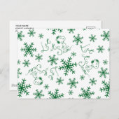 Peanuts | Kerstmis Snoopy Laat het sneeuwpatroon Briefkaart (Voorkant / Achterkant)