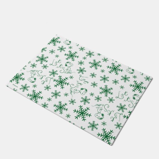 Peanuts | Kerstmis Snoopy Laat het sneeuwpatroon Deurmat (Schuin)