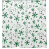 Peanuts | Kerstmis Snoopy Laat het sneeuwpatroon Douchegordijn (Voorkant)