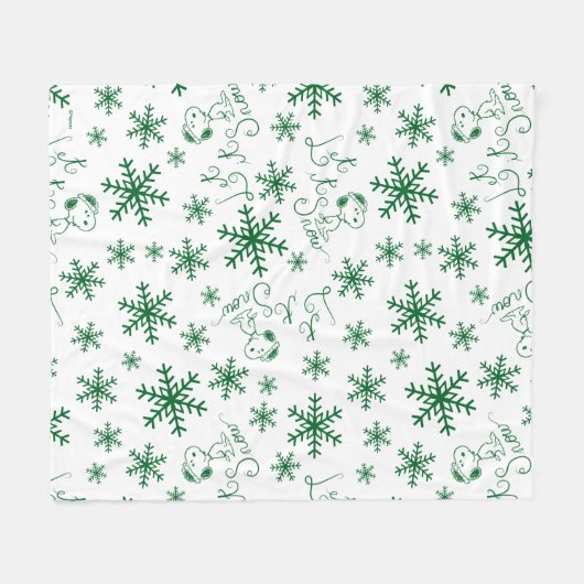 Peanuts | Kerstmis Snoopy Laat het sneeuwpatroon Fleece Deken (Voorkant (Horizontaal))