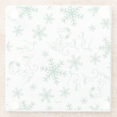 Peanuts | Kerstmis Snoopy Laat het sneeuwpatroon Glazen Onderzetter (Achterkant)