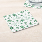 Peanuts | Kerstmis Snoopy Laat het sneeuwpatroon Kartonnen Onderzetters (Schuin)