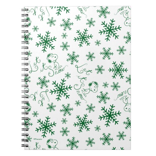 Peanuts | Kerstmis Snoopy Laat het sneeuwpatroon Notitieboek (Voorkant)