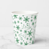 Peanuts | Kerstmis Snoopy Laat het sneeuwpatroon Papieren Bekers (Achterkant)