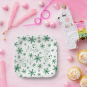 Peanuts | Kerstmis Snoopy Laat het sneeuwpatroon Papieren Bordje (Feest)