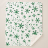 Peanuts | Kerstmis Snoopy Laat het sneeuwpatroon Sherpa Deken (Voorkant)