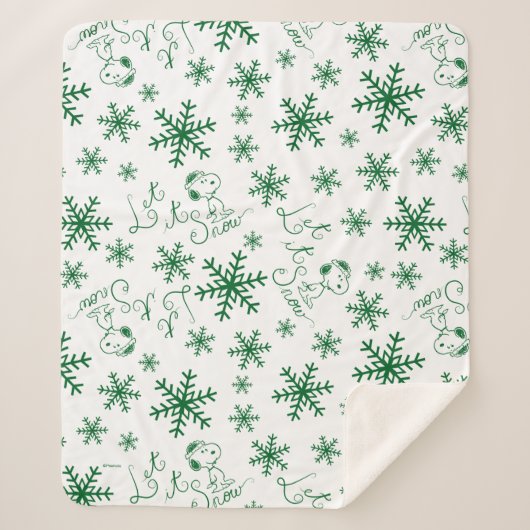 Peanuts | Kerstmis Snoopy Laat het sneeuwpatroon Sherpa Deken (Voorkant)