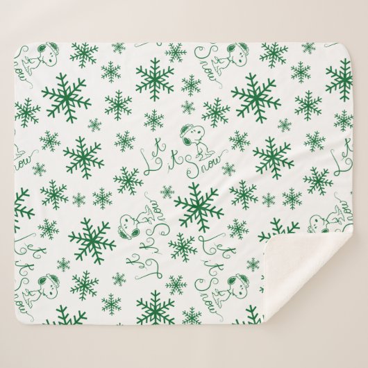 Peanuts | Kerstmis Snoopy Laat het sneeuwpatroon Sherpa Deken (Voorkant (horizontaal))