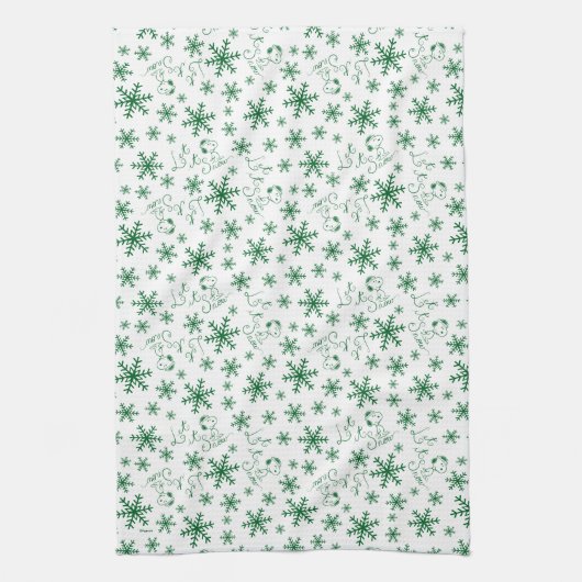 Peanuts | Kerstmis Snoopy Laat het sneeuwpatroon Theedoek (Verticaal)