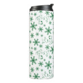 Peanuts | Kerstmis Snoopy Laat het sneeuwpatroon Thermosbeker (Gedraaid links)