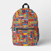 Peanuts | Kerstpostzegels Patroon Bedrukte Rugzak (Voorkant)