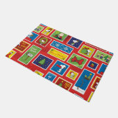 Peanuts | Kerstpostzegels Patroon Deurmat (Schuin)