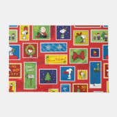 Peanuts | Kerstpostzegels Patroon Deurmat (Voorkant)