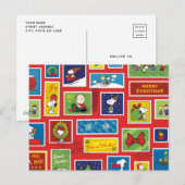 Peanuts | Kerstpostzegels Patroon Feestdagenkaart (Voorkant / Achterkant)