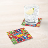 Peanuts | Kerstpostzegels Patroon Kartonnen Onderzetters (Insitu)