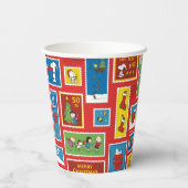 Peanuts | Kerstpostzegels Patroon Papieren Bekers (Achterkant)