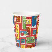 Peanuts | Kerstpostzegels Patroon Papieren Bekers (Rechts)