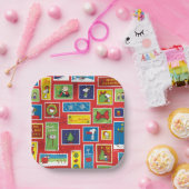 Peanuts | Kerstpostzegels Patroon Papieren Bordje (Feest)