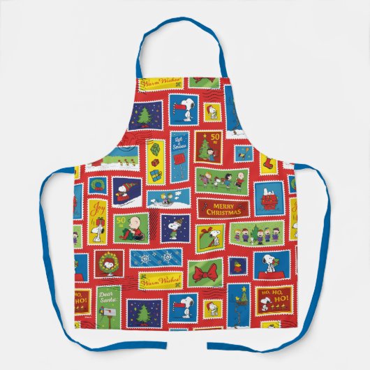 Peanuts | Kerstpostzegels Patroon Schort (Voorkant)
