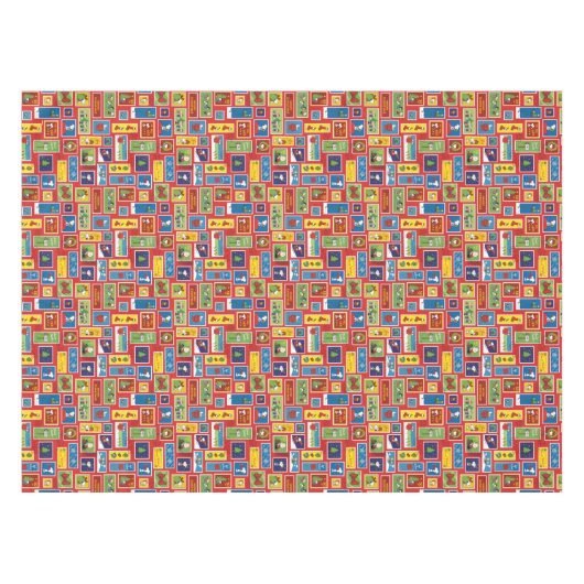 Peanuts | Kerstpostzegels Patroon Tafelkleed (Voorkant (Horizontaal))