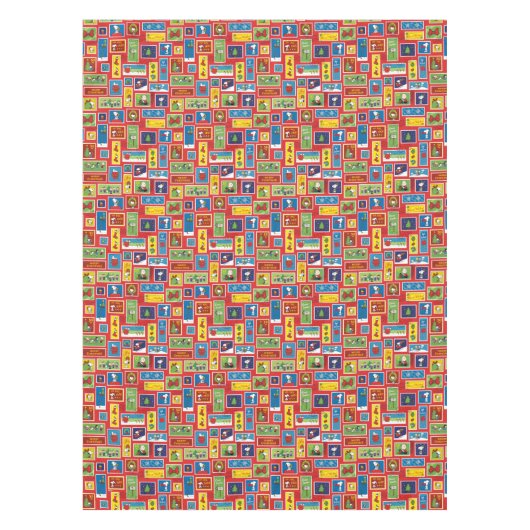 Peanuts | Kerstpostzegels Patroon Tafelkleed (Voorkant)