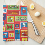 Peanuts | Kerstpostzegels Patroon Theedoek (Quarter Fold)
