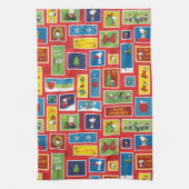 Peanuts | Kerstpostzegels Patroon Theedoek (Verticaal)
