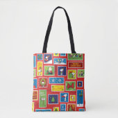 Peanuts | Kerstpostzegels Patroon Tote Bag (Voorkant)