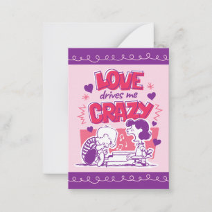 Peanuts Liefde maakt me gek Notitiekaartje
