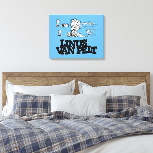 Peanuts | Linus Canvas Afdruk (Insitu (Slaapkamer))