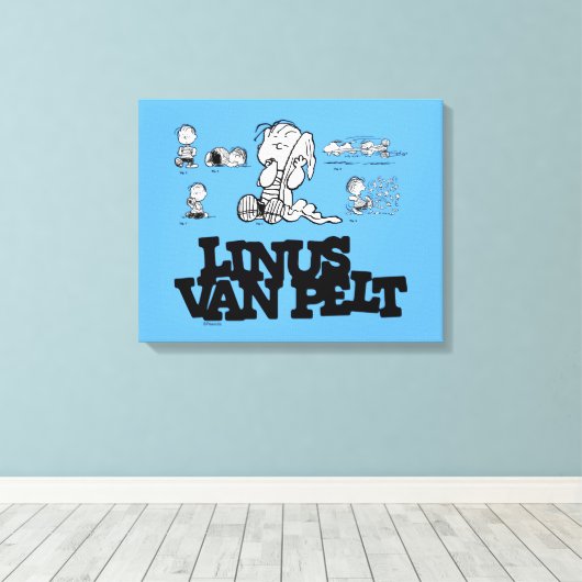 Peanuts | Linus Canvas Afdruk (Insitu (Houten vloer))