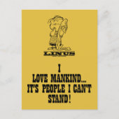 Peanuts | Linus houdt van de mensheid Briefkaart (Voorkant)