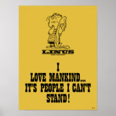 Peanuts | Linus houdt van de mensheid Poster (Voorkant)