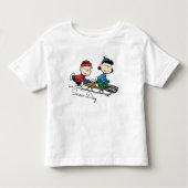 Peanuts | Linus & Lucy Sled rijden Kinder Shirts (Voorkant)