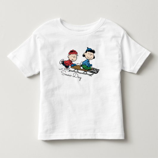 Peanuts | Linus & Lucy Sled rijden Kinder Shirts (Voorkant)