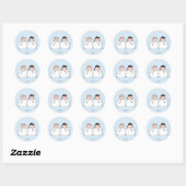 Peanuts | Linus & Lucy Sneeuwmannen Ronde Sticker (Vel)
