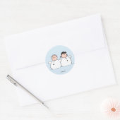Peanuts | Linus & Lucy Sneeuwmannen Ronde Sticker (Envelop)