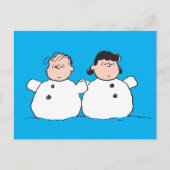 Peanuts | Linus & Lucy Snowmen Briefkaart (Voorkant)