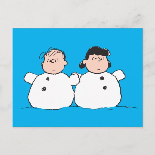 Peanuts | Linus & Lucy Snowmen Briefkaart (Voorkant)
