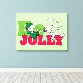 Peanuts | Linus & Snoopy Be Jolly Canvas Afdruk (Insitu (Houten vloer))