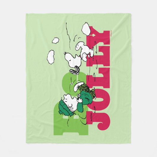 Peanuts | Linus & Snoopy Be Jolly Fleece Deken (Voorkant)