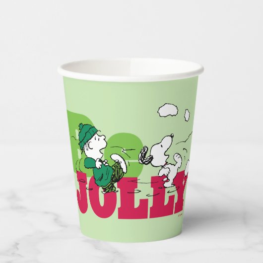 Peanuts | Linus & Snoopy Be Jolly Papieren Bekers (Links)