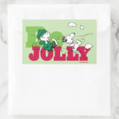 Peanuts | Linus & Snoopy Be Jolly Rechthoekige Sticker (Tas)
