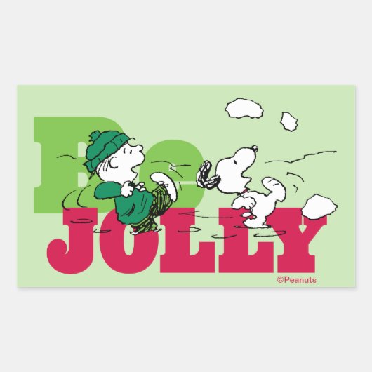 Peanuts | Linus & Snoopy Be Jolly Rechthoekige Sticker (Voorkant)