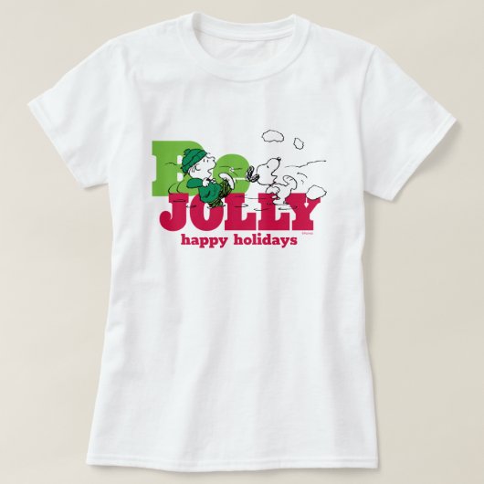 Peanuts | Linus & Snoopy Be Jolly T-shirt (Design voorkant)